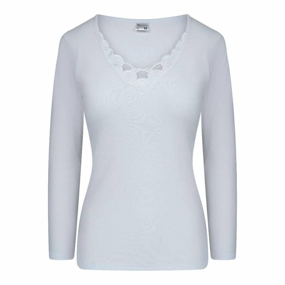  Dames onderblouse Beatrix met lange mouw M3000 Wit