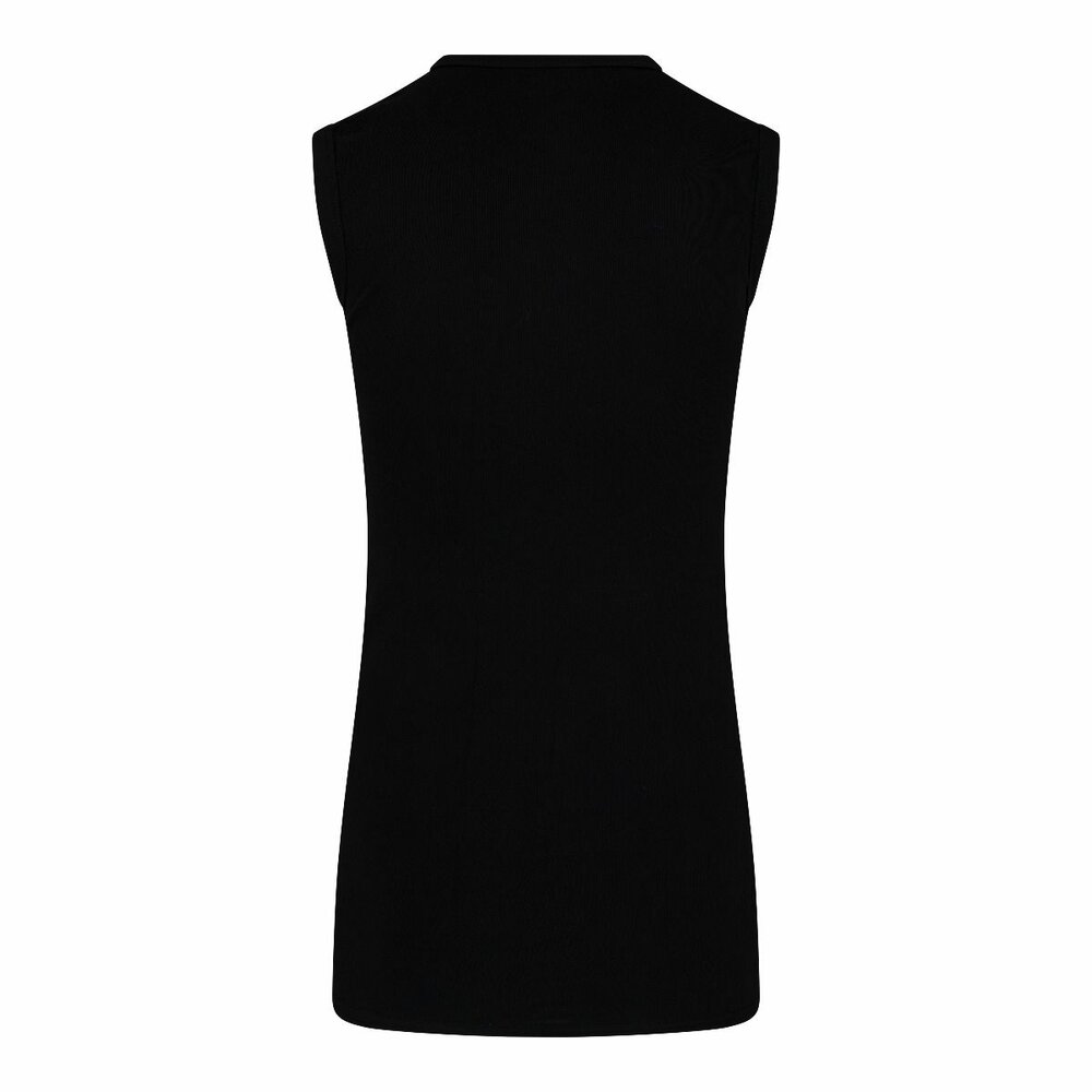 Extra lang heren mouwloos shirt O-Hals M3000 Zwart
