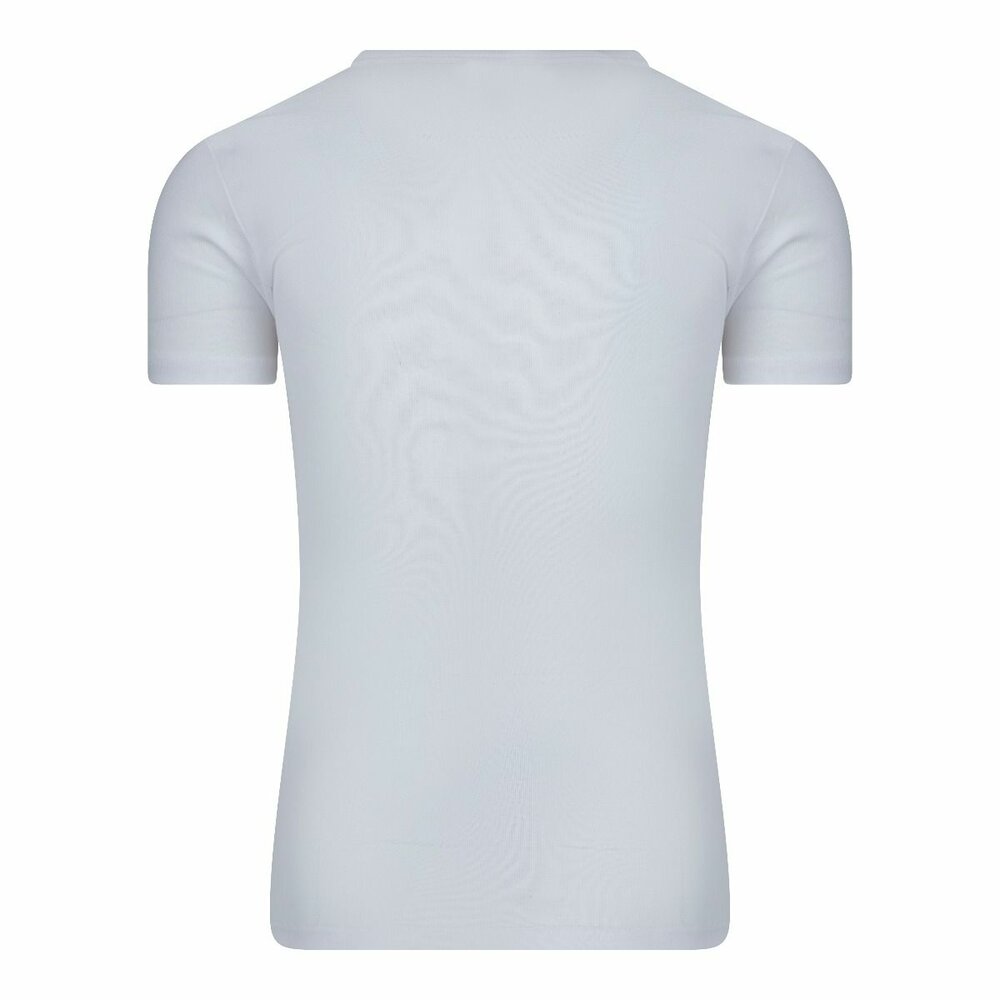 Heren T-shirt met diepe V-hals en K.M. M3000 Wit
