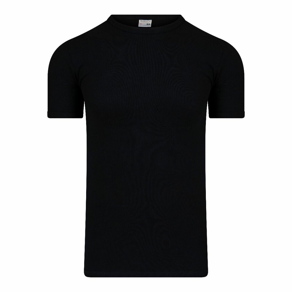 Heren T-shirt met O-hals en K.M. M3000 Zwart