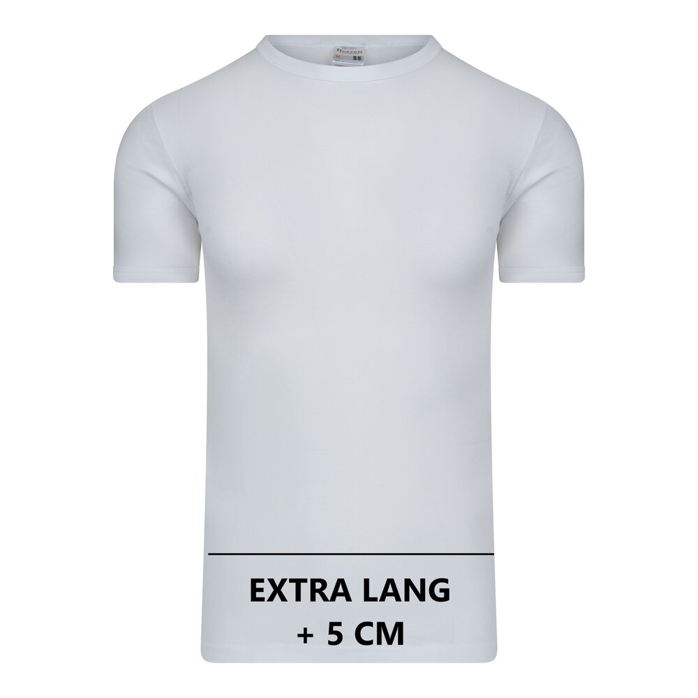 Extra lang heren T-shirt met O-Hals M3000 Wit