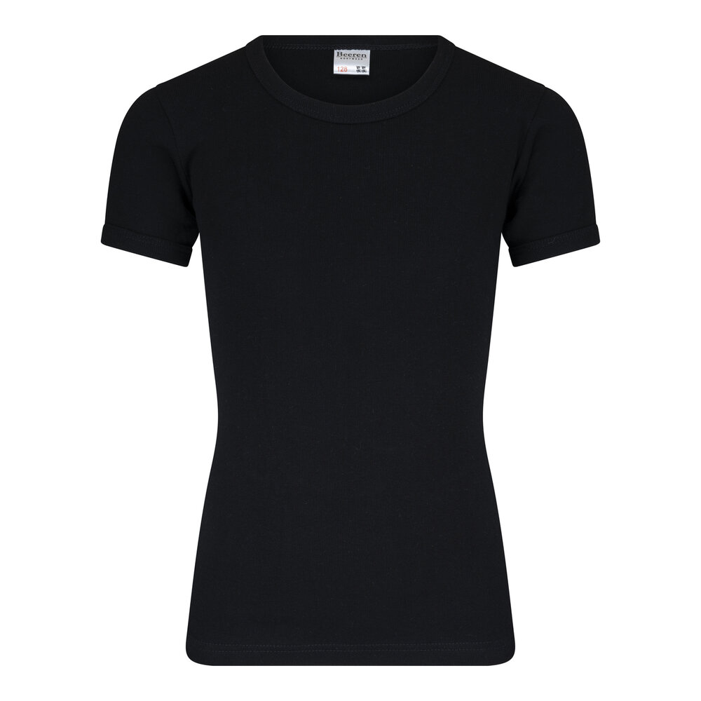 Jongens T-shirt met O-Hals en K.M. M3000 Zwart