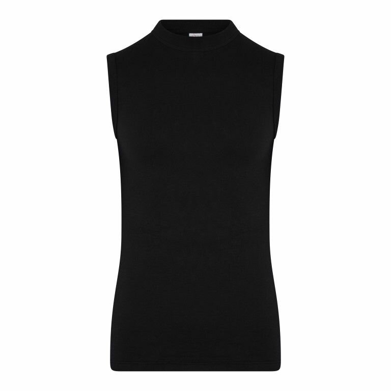 Heren mouwloos shirt O-Hals Comfort Feeling Zwart