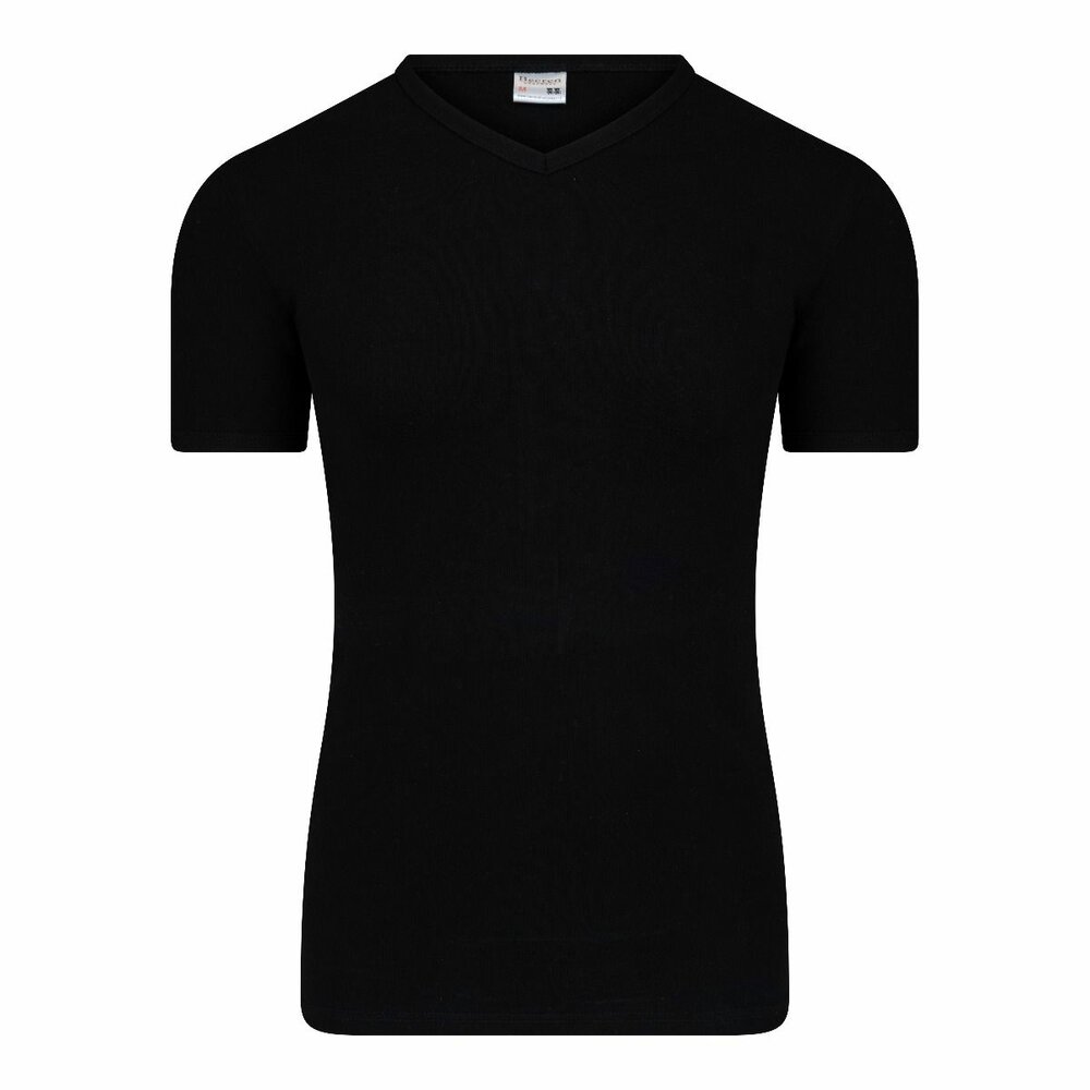 Heren T-shirt met V-hals en K.M. M3000 Zwart