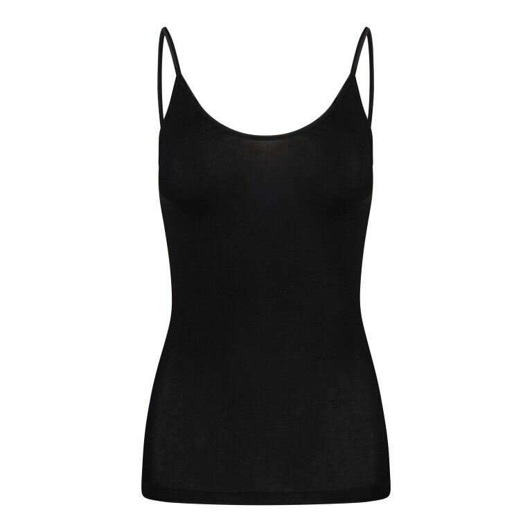 Dames spaghetti hemd Comfort Feeling Zwart