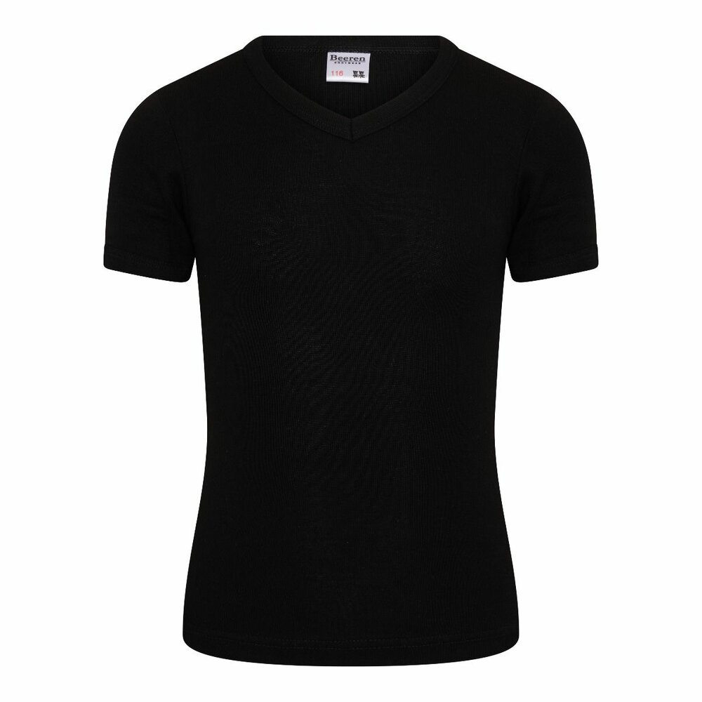 Jongens T-shirt met V-hals en K.M. M3000 Zwart