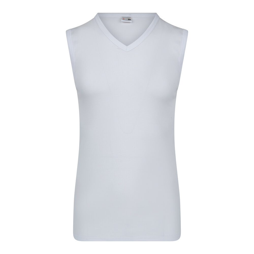 10-pack Heren mouwloos shirt met V-hals M3000 Wit