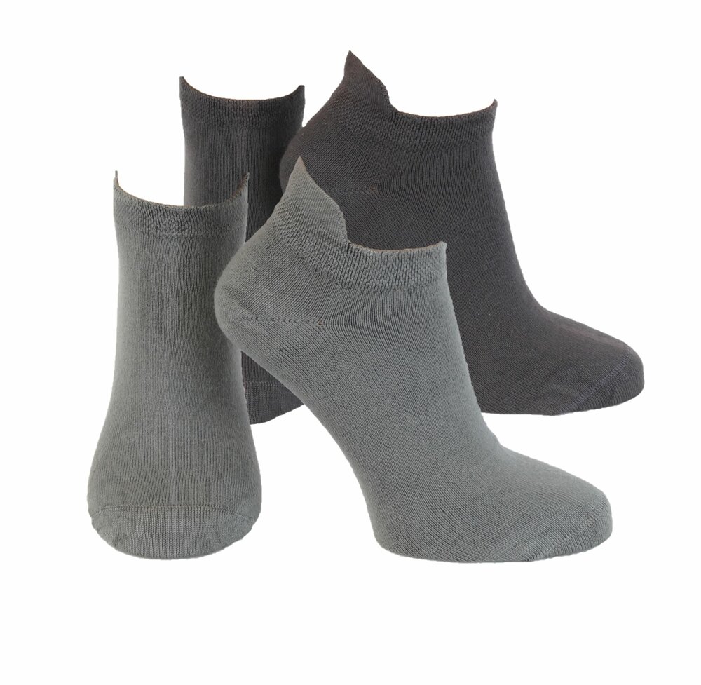 2-Paar Naadloze Bamboe Shortsocks met Lip 