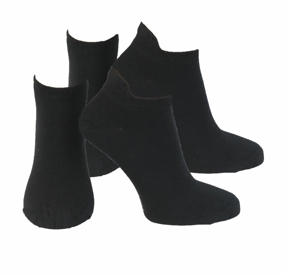 2-Paar Naadloze Bamboe Shortsocks met Lip 
