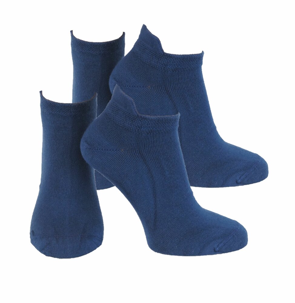 2-Paar Naadloze Bamboe Shortsocks met Lip 