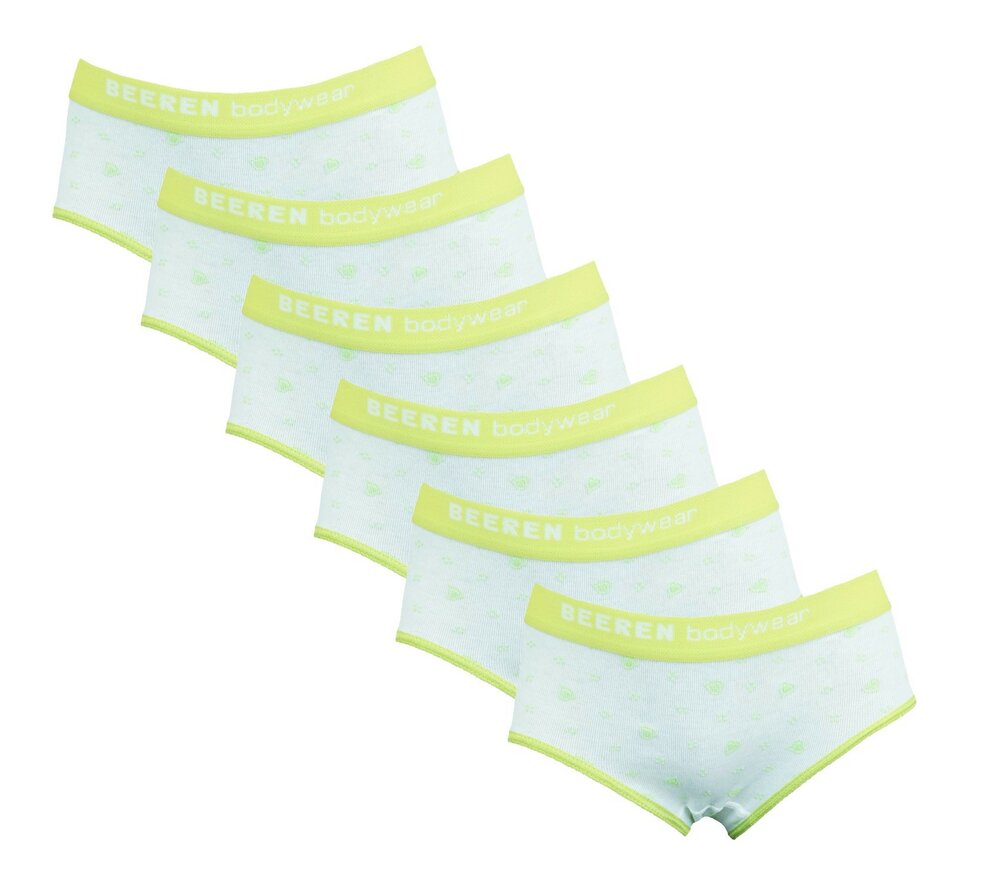 6-Pack meisjes slips Love Lime