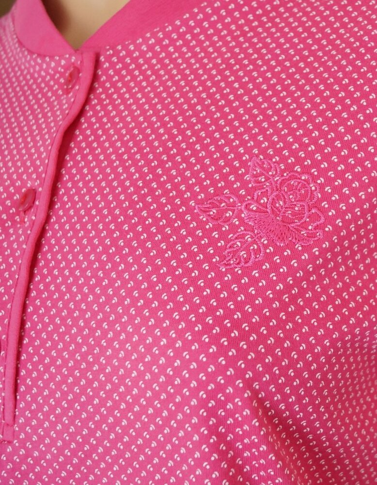 Katoenen dames pyjama met &nbsp;een knoopsluiting - Cyclaam
