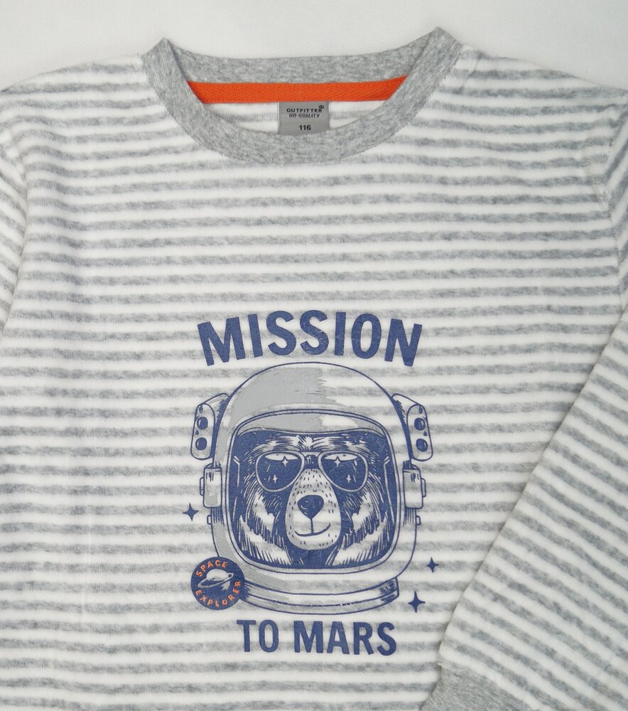 Jongens katoen velours pyjama Art. 251723 Gestreept