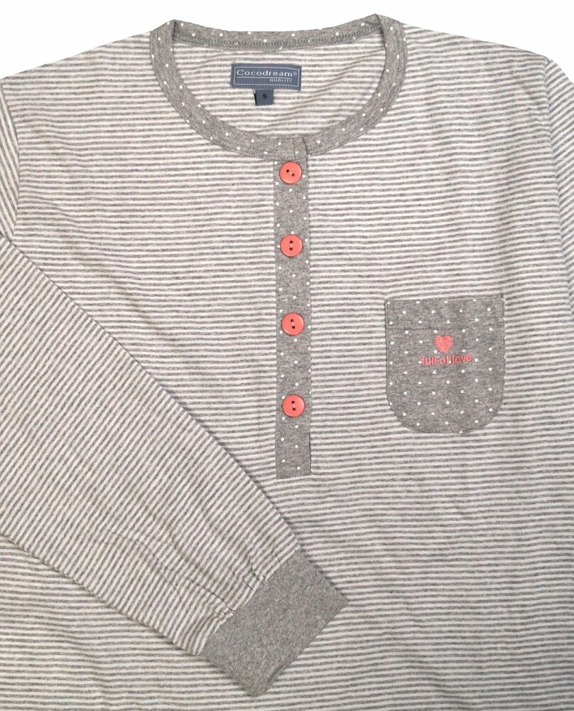 Nachthemd tricot grijs maat XL