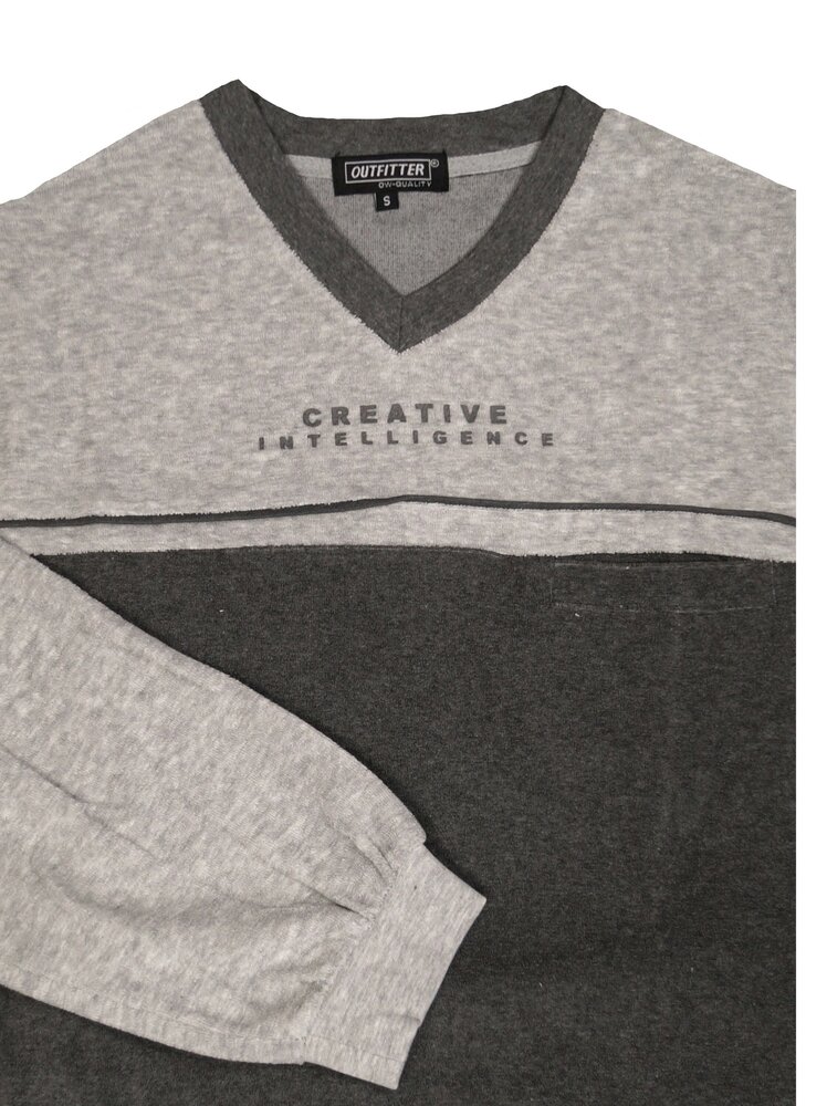 Heren badstof pyjama met V-hals 