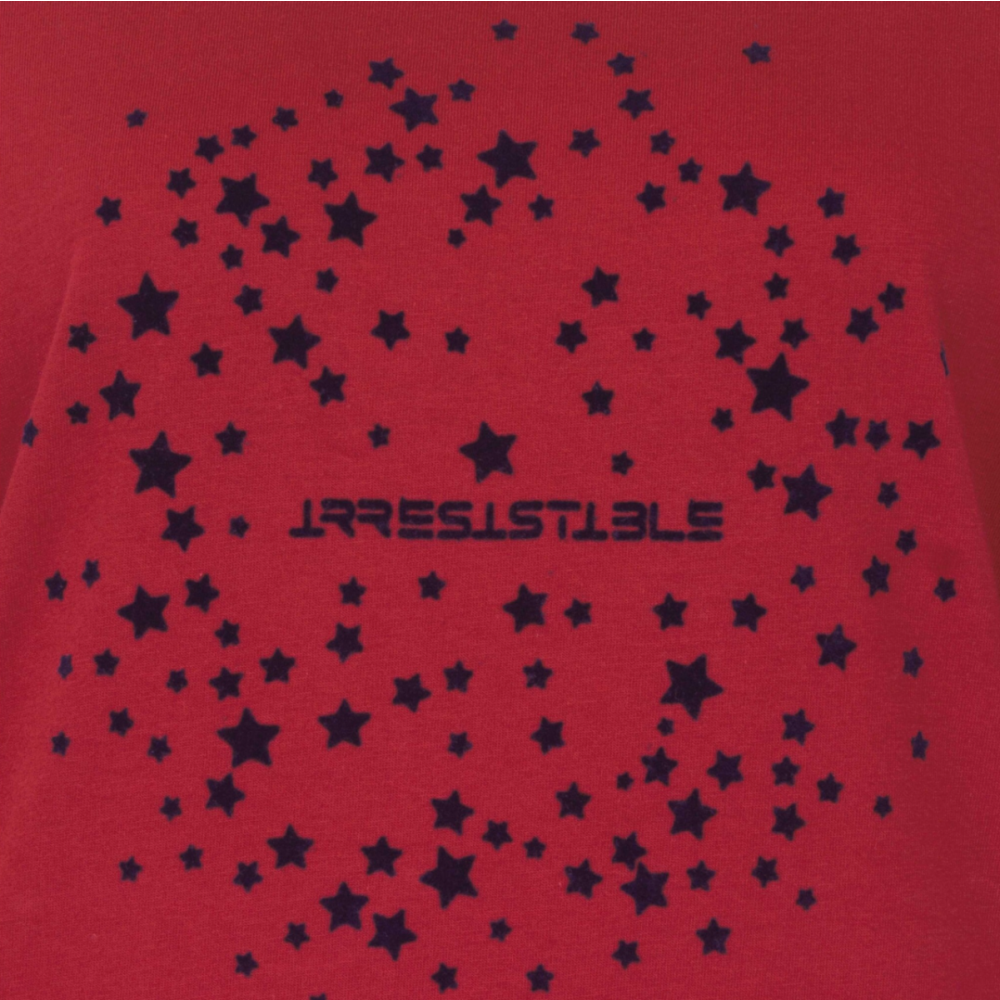 Irresistible 100% katoen tricot dames nachtemd  Lange mouwen Rood