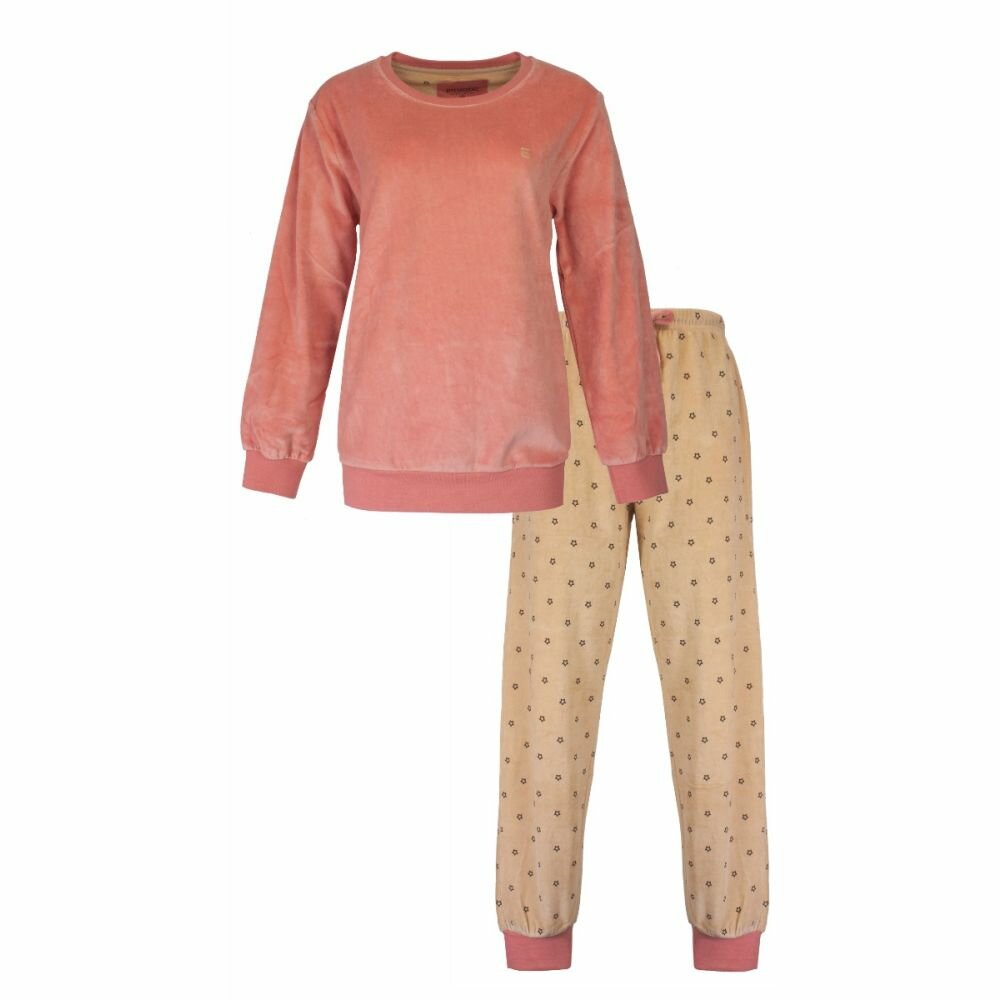 Irresistible katoen  velours dames pyjama Rosette/ Pink