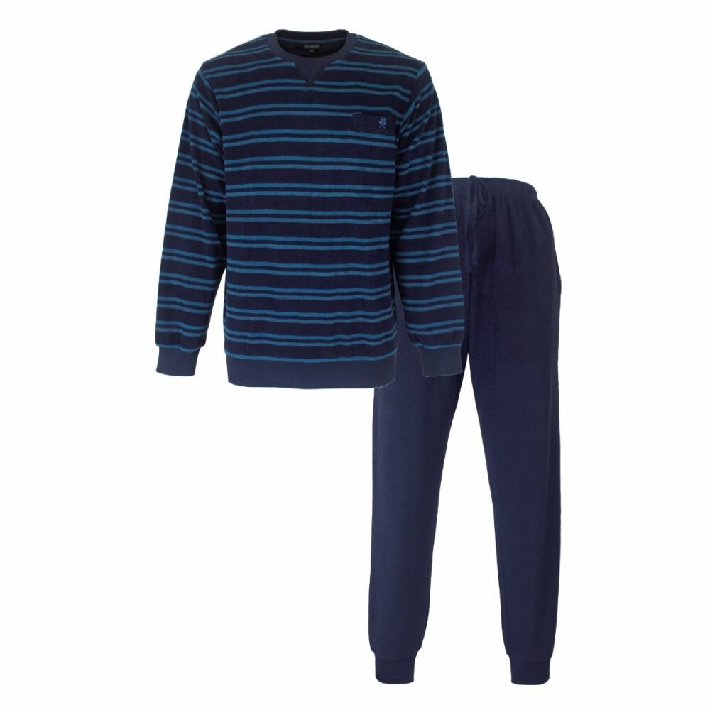 Paul Hopkins badstof Heren pyjama Black Iris Blue