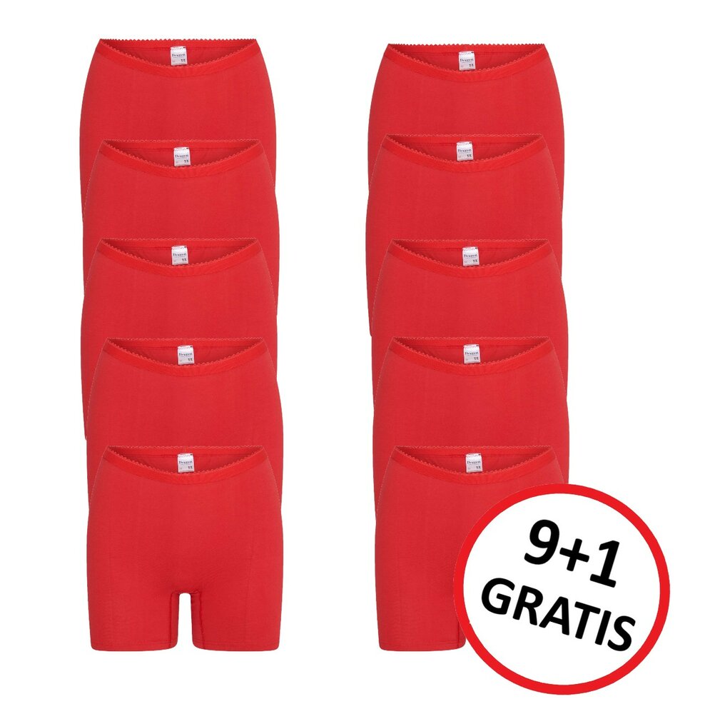 9+1 GRATIS dames boxershorts Softly Rood