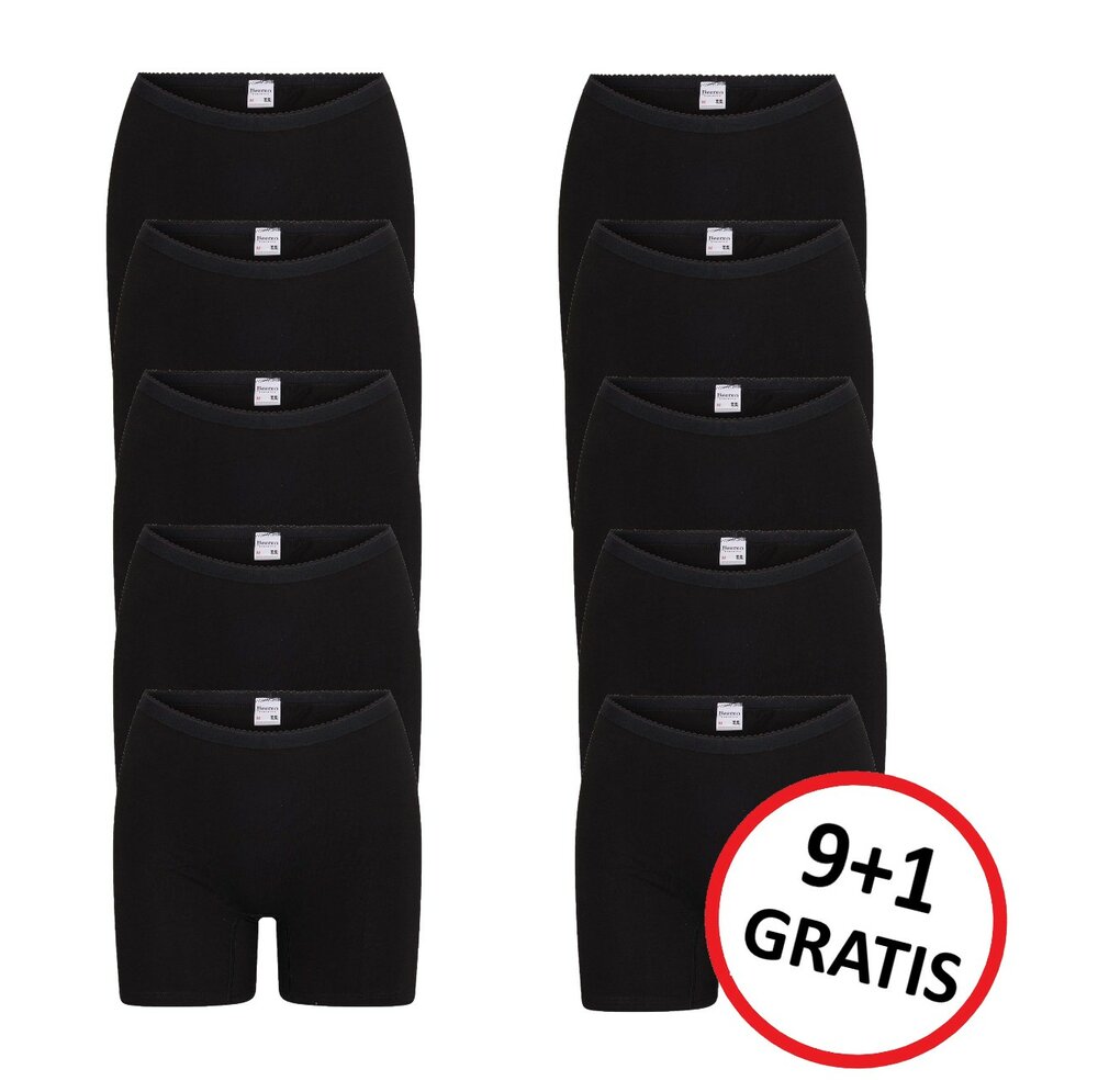 9+1 GRATIS dames boxershorts Softly Zwart
