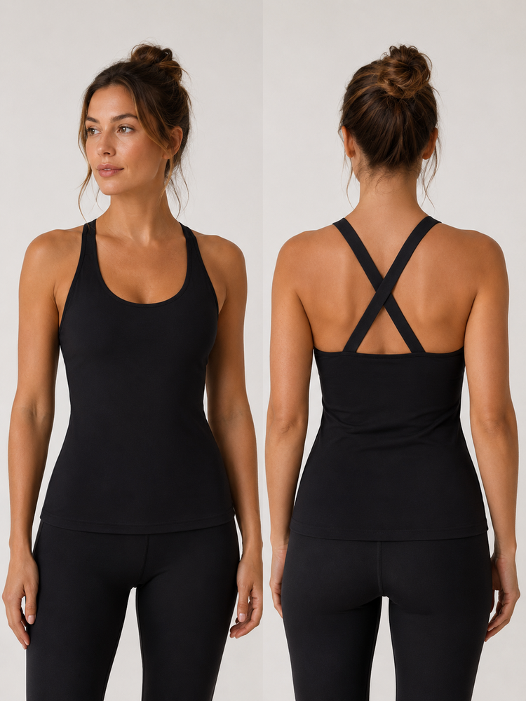 Celine Dames top met gekruisde elastische bandjes