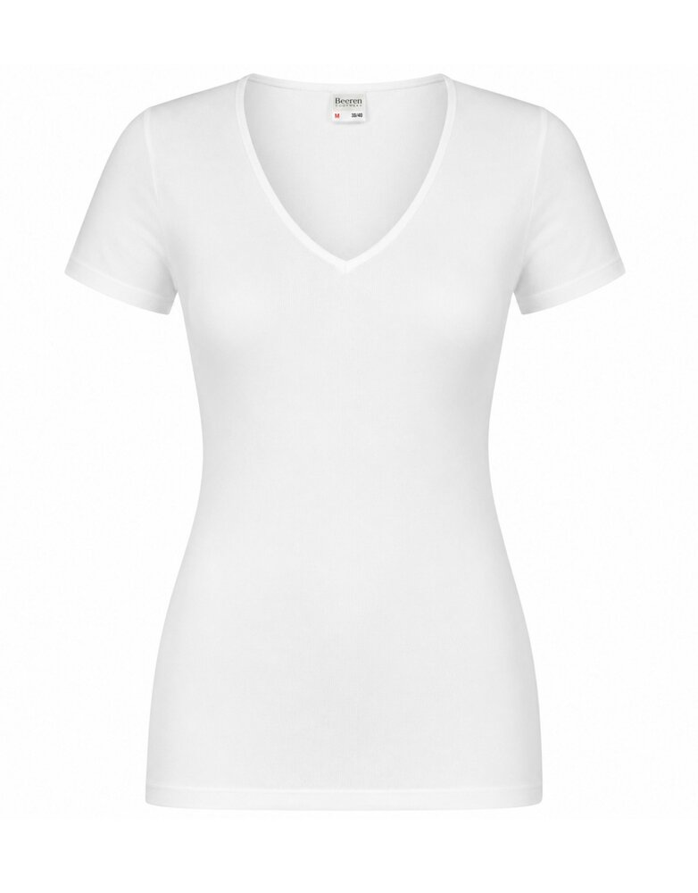 2-pack Dames  Beeren  T-shirt met  V-hals en korte mouw M3000 Wit