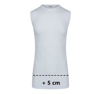 Extra lang heren mouwloos shirt O-Hals M3000 Wit