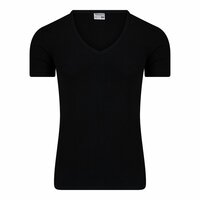 Heren T-shirt met diepe V-hals en K.M. M3000 Zwart