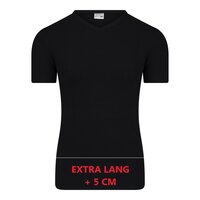 Extra lang heren T-shirt met V-hals M3000 Zwart