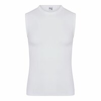Heren mouwloos shirt met O-Hals Beeren Young (Tactel) Wit
