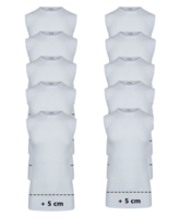 10-pack Extra lang heren mouwloos shirt O-Hals M3000 Wit