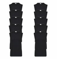 10-pack Heren mouwloos shirt met V-hals M3000 Zwart
