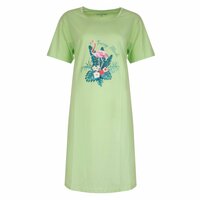 Dames Big Shirt pastel Green met print Flamingo