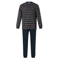 Heren Pyjama single jersey met knoopsluiting Navy 