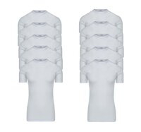 10-pack Extra lange heren T-shirts met O-Hals M3000 Wit 