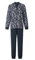 Dames pyjama interlock van Lunatex Art.12-4225 met print Navy 