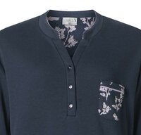 Dames pyjama interlock van Lunatex Art.12-4225 met print Navy ( broek geprint)