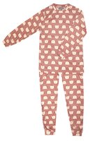 Dames pyjama Art.691714 velours met print Roze
