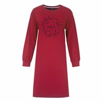 Irresistible 100% katoen tricot dames nachtemd  Lange mouwen Rood