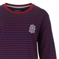Irressistible 100% katoen tricot dames nachthemd lange Mouwen Rood/Marine