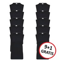 9+1 GRATIS Heren mouwloos shirt met V-hals M3000 Zwart