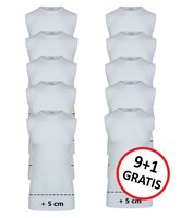 10-pack Extra lang heren mouwloos shirt O-Hals M3000 Wit