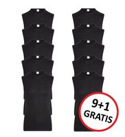 10-pack Heren mouwloos shirt met O-Hals M3000 Zwart