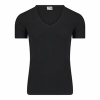 Heren T-shirt met diepe V-hals en K.M. M3000 Zwart