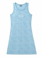 Dames mouwloos Big Shirt 100% katoen Blauw