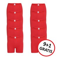 9+1 GRATIS dames boxershorts Softly Rood
