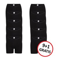 9+1 GRATIS dames boxershorts Softly Zwart