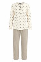 Dames fleece pyjama Art.691781 - Creme geprint