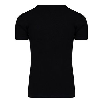 Heren T-shirt met diepe V-hals en K.M. M3000 Zwart