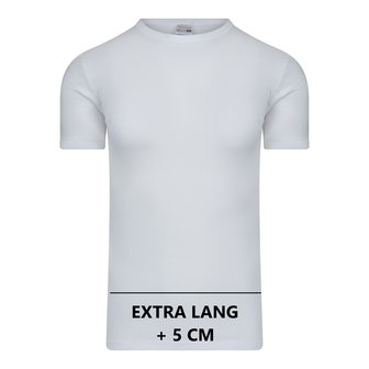 Extra lang heren T-shirt met O-Hals M3000 Wit